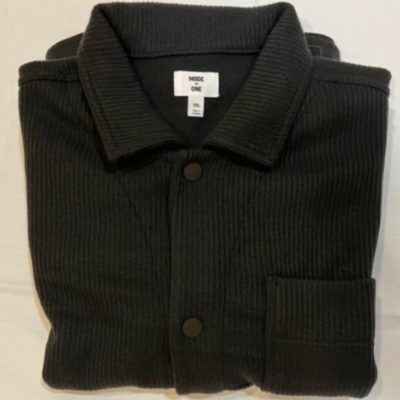 Mode of One Mens Long-Sleeve Knit Trucker Jacket Jet Grey Size XXL - Picture 5 of 6